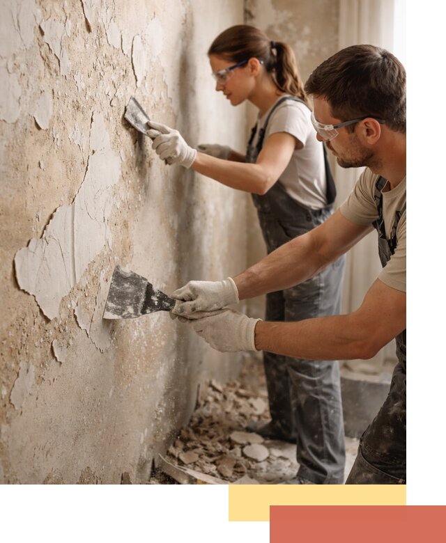 Снятие старой шпаклевки и подготовка поверхностей в Саратове