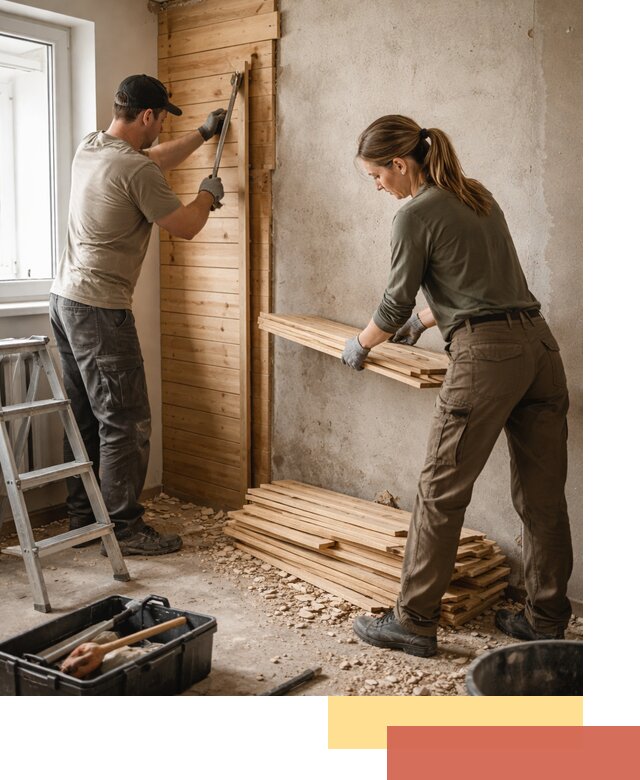 Демонтаж вагонки со стен в Саратове — профессиональный демонтаж