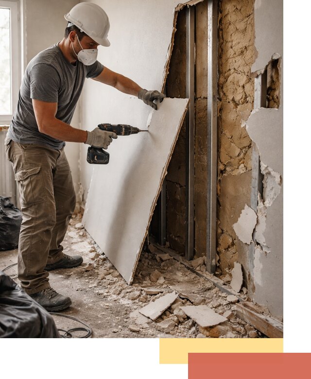 Демонтаж гипсокартона со стен в Саратове качественно и быстро