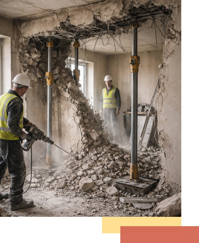 Снос несущих стен в Саратове с гарантией безопасности и качества