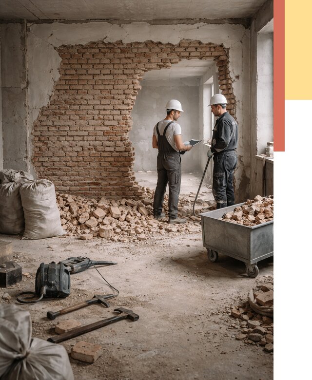 Демонтаж кирпичных стен в Саратове от 4298 руб. — быстро, недорого, под ключ | ОТДЕЛОЧНИК-Срт