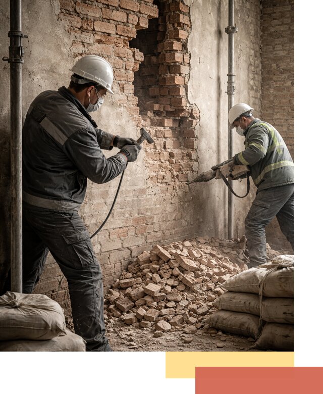 Демонтаж кирпичных стен в Саратове быстро и безопасно