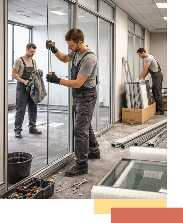 Демонтаж стеклянных перегородок в Саратове быстро и безопасно