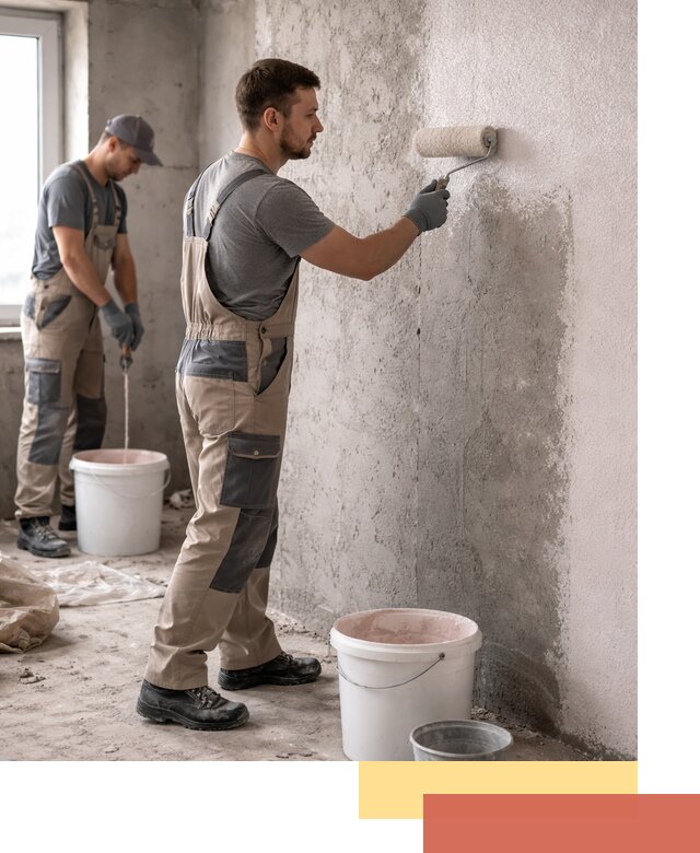 Нанесение бетоноконтакта на стены в Саратове для последующей отделки