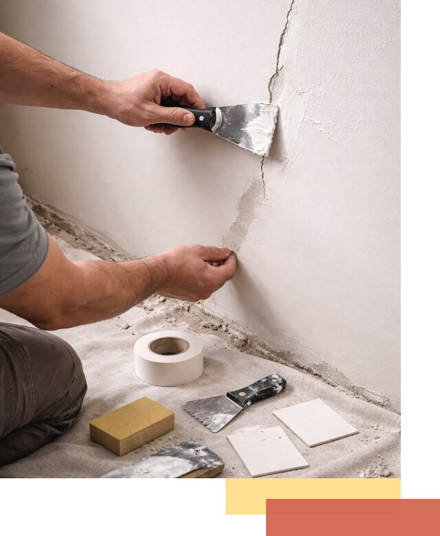 Заделка трещин и сколов в стенах и потолках в Саратове