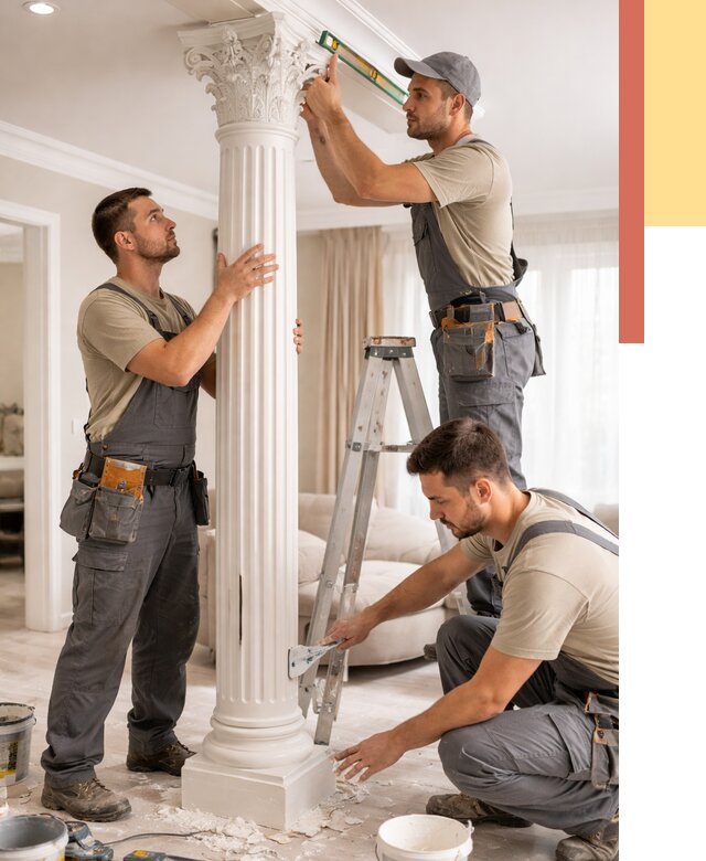 Установка декоративных колонн в Саратове от 12280 руб. под ключ | ОТДЕЛОЧНИК-Срт