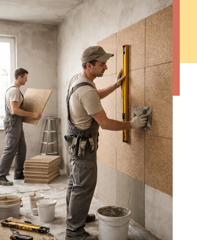 Монтаж пробковых панелей на стены в Саратове от 3582 руб. — ОТДЕЛОЧНИК-Срт