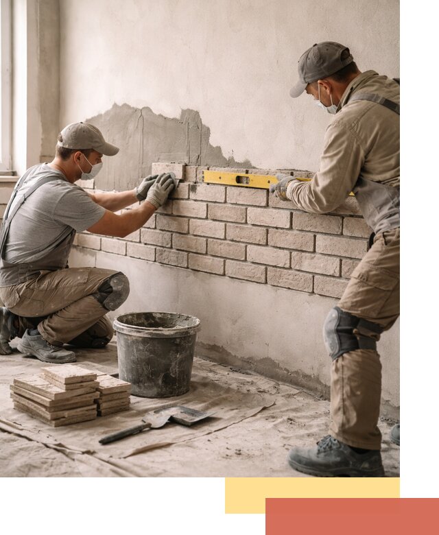 Монтаж декоративного кирпича профессионально в Саратове