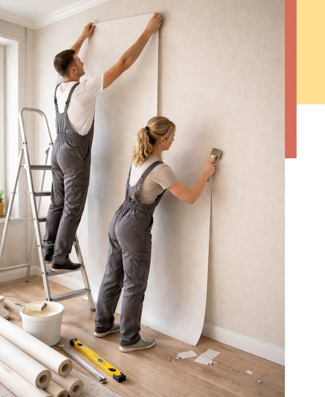 Поклейка флизелиновых обоев в Саратове от 6140 руб. | Быстро и недорого — ОТДЕЛОЧНИК-Срт