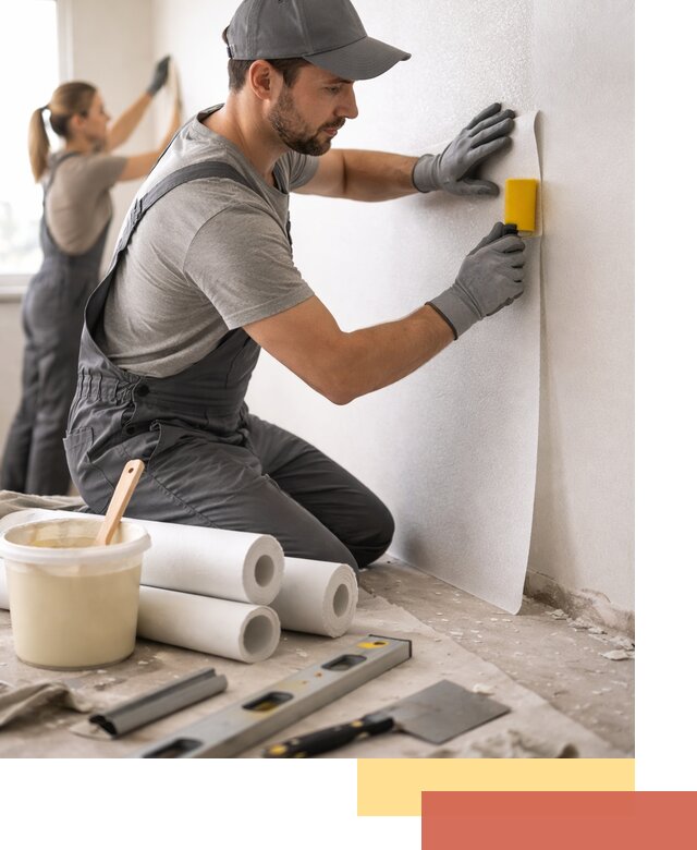 Поклейка стеклообоев профессионально в Саратове