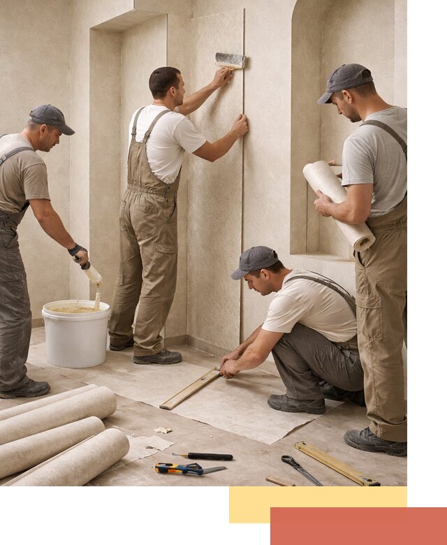 Поклейка обоев на сложные стены и неровные поверхности в Саратове