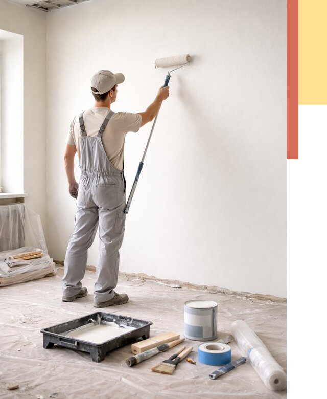 Покраска стен водоэмульсионной краской в Саратове от 460 руб. за м² | ОТДЕЛОЧНИК-Срт