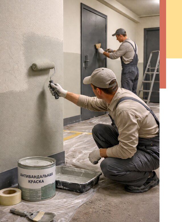 Покраска стен антивандальной краской в Саратове от 4605 руб./м² под ключ | ОТДЕЛОЧНИК-Срт