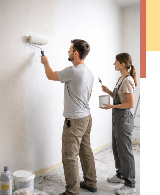 Окраска стен по стеклохолсту в Саратове от 4605 руб/м² под ключ | ОТДЕЛОЧНИК-Срт