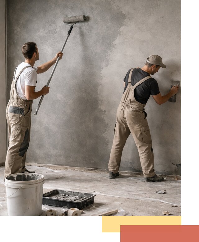 Покраска стен под бетон в Саратове профессионально и недорого