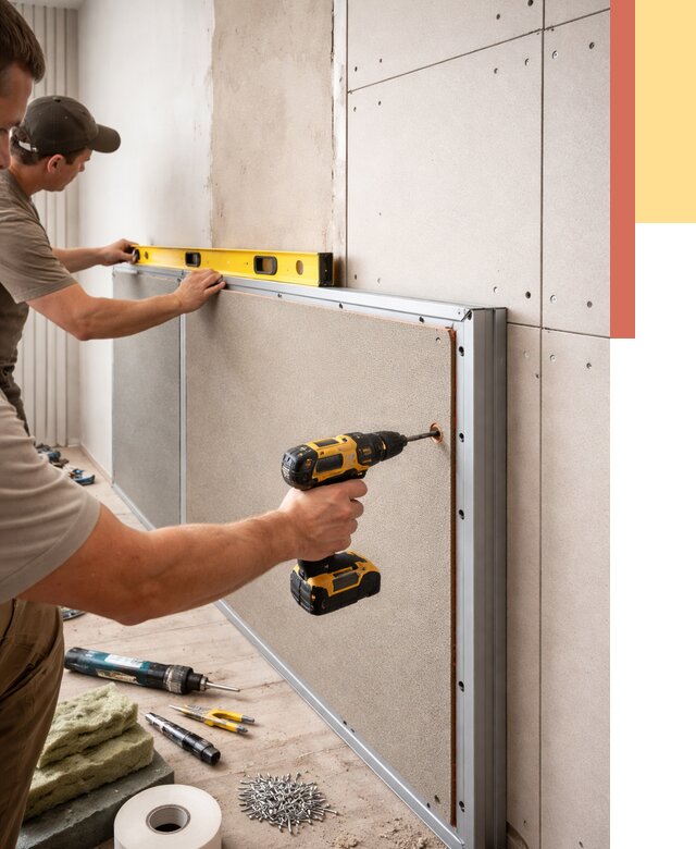 Шумоизоляция стен панелями ЗИПС в Саратове от 2251 руб./м² под ключ | ОТДЕЛОЧНИК-Срт