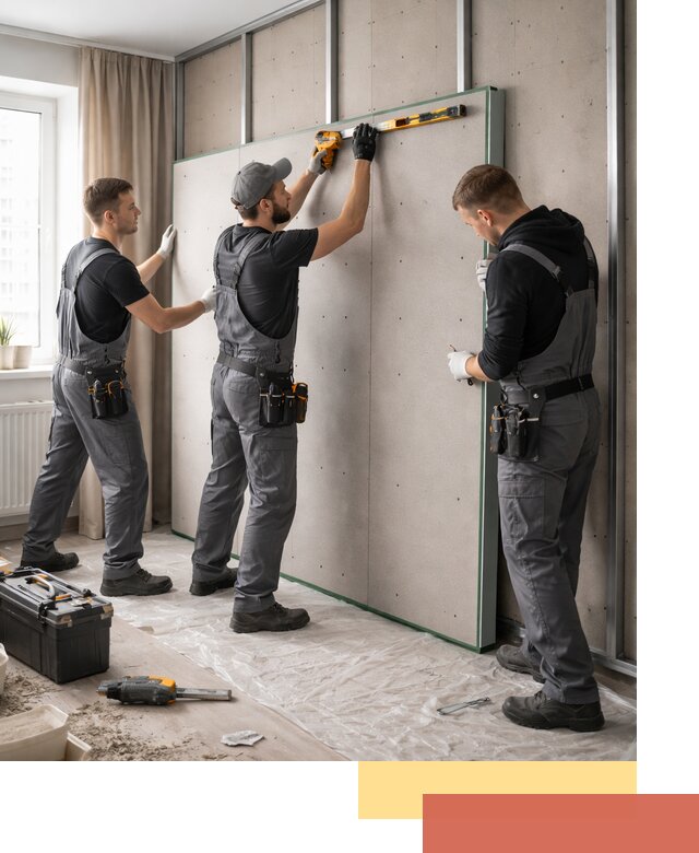 Шумоизоляция стен панелями ЗИПС в Саратове для жилых и коммерческих помещений