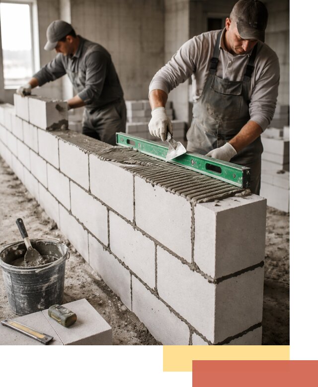 Кладка перегородок из газобетона в Саратове быстро и качественно