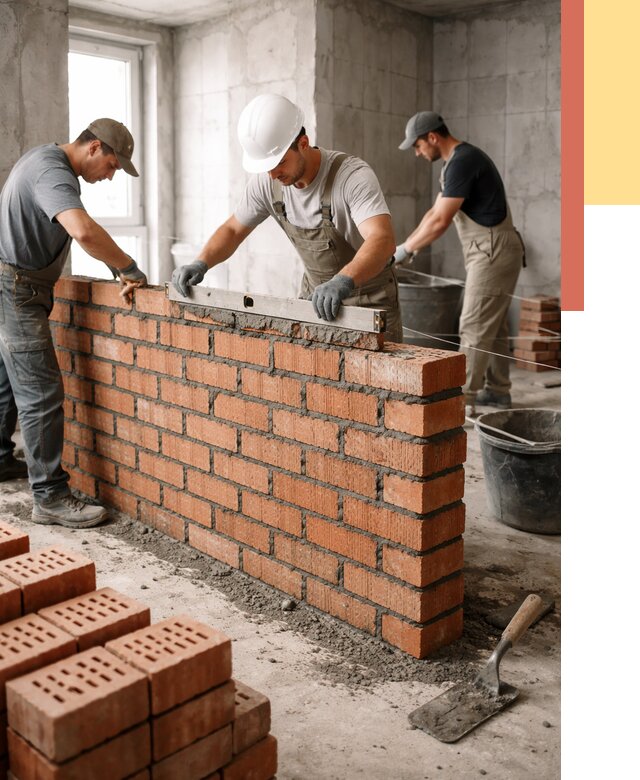 Кладка перегородок из кирпича в Саратове от 3582 руб. за м² | ОТДЕЛОЧНИК-Срт