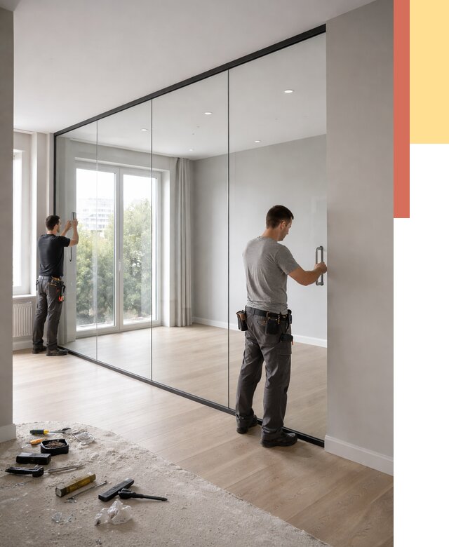 Изготовление стеклянных перегородок в Саратове от 12638 руб. под ключ | ОТДЕЛОЧНИК-Срт