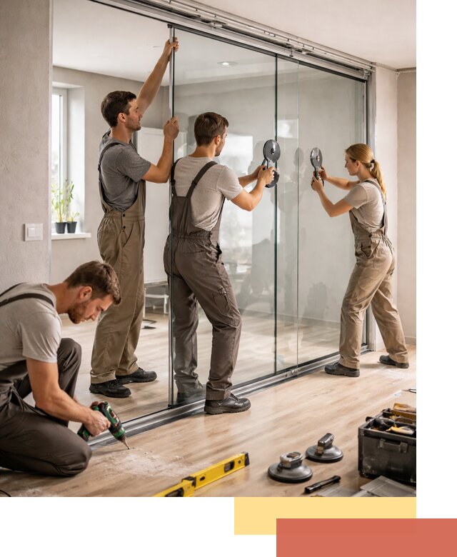 Изготовление стеклянных перегородок на заказ в Саратове