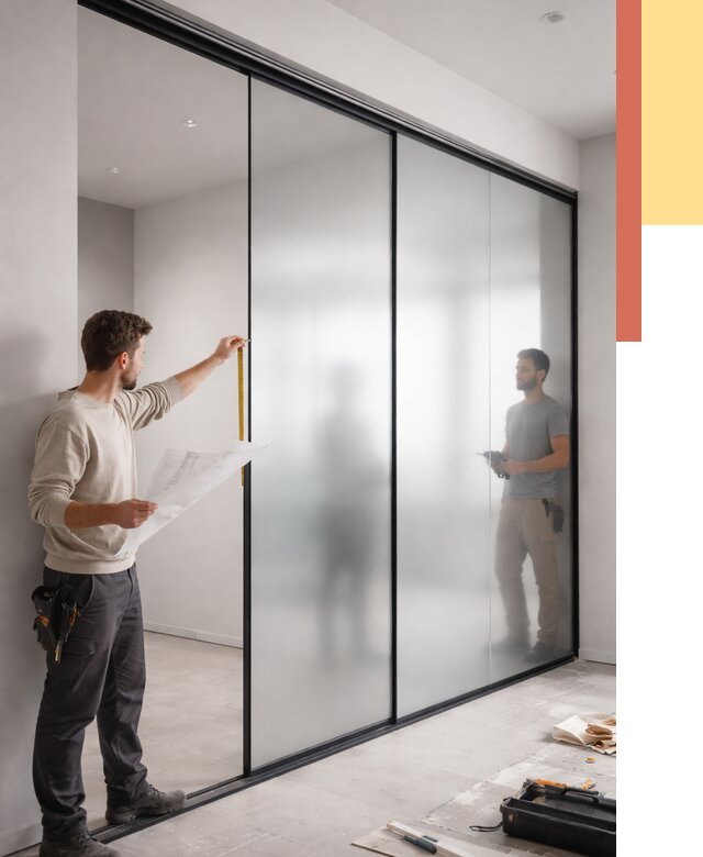 Матовые стеклянные перегородки в Саратове от 8698 руб. — монтаж и установка | ОТДЕЛОЧНИК-Срт