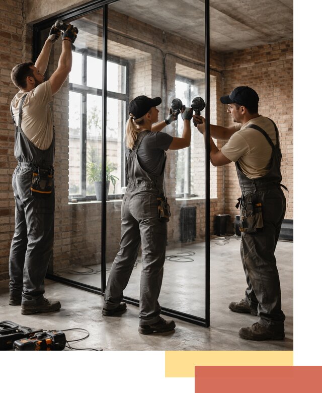 Стеклянные перегородки лофт — изготовление и монтаж в Саратове