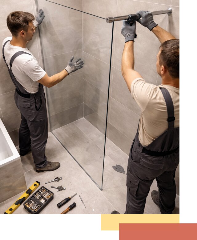 Стеклянные перегородки для душа в Саратове — изготовление и монтаж