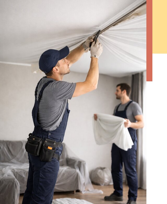 Демонтаж натяжного потолка в Саратове от 4605 руб. — снятие и разбор под ключ | ОТДЕЛОЧНИК-Срт