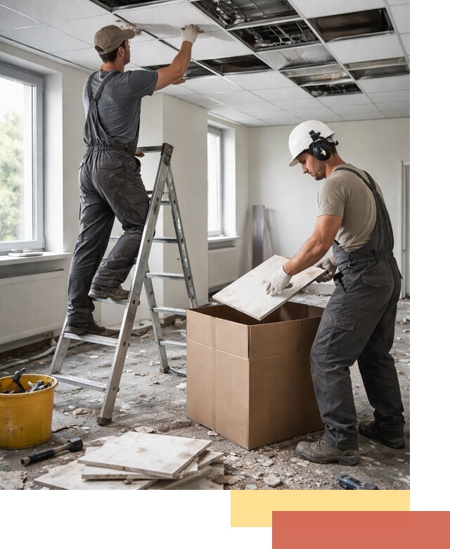 Демонтаж потолочной плитки в Саратове быстро и аккуратно