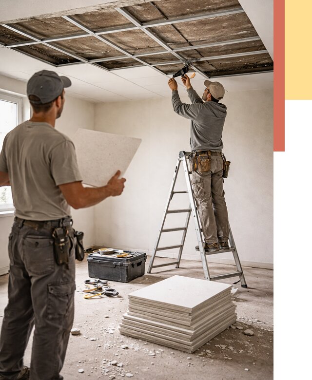 Замена плит подвесного потолка в Саратове от 1791 руб. быстро и недорого | ОТДЕЛОЧНИК-Срт