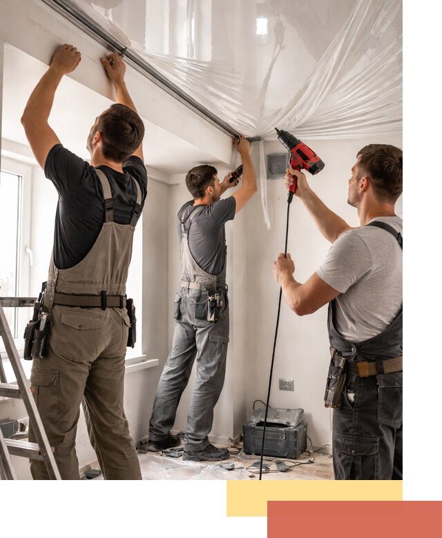 Монтаж глянцевого натяжного потолка в Саратове быстро и качественно