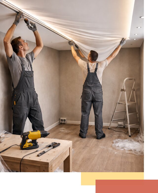 Монтаж натяжного потолка с подсветкой в Саратове цена и сроки