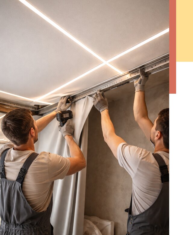 Монтаж натяжного потолка со световыми линиями в Саратове от 1228 руб. | ОТДЕЛОЧНИК-Срт