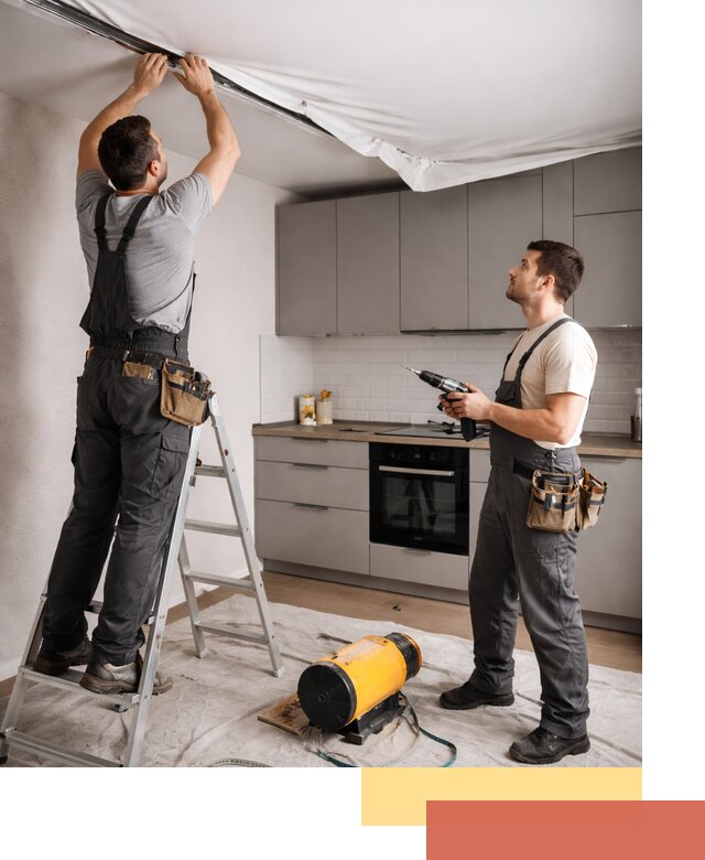 Монтаж натяжного потолка на кухне в Саратове