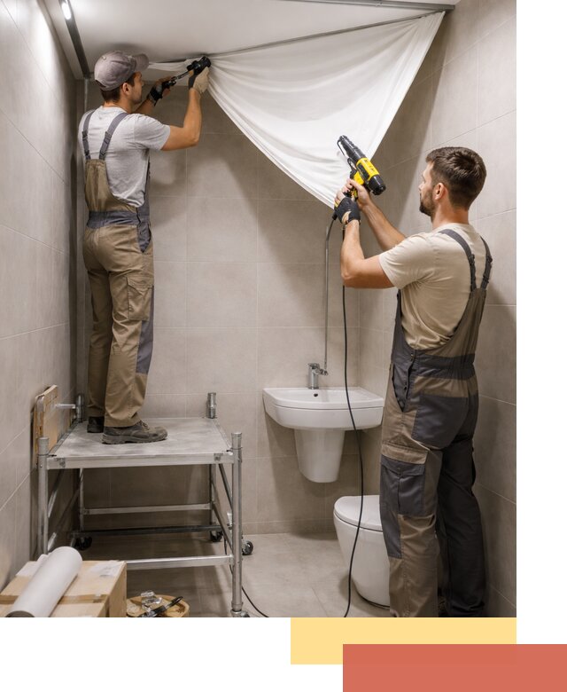 Монтаж натяжного потолка в санузле в Саратове