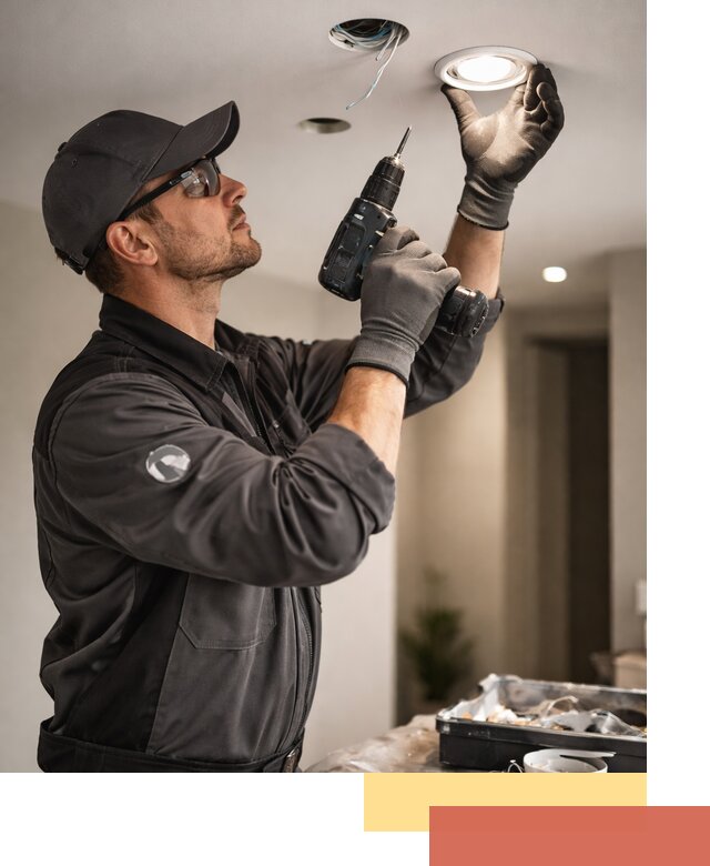 Установка точечных светильников в натяжной потолок в Саратове