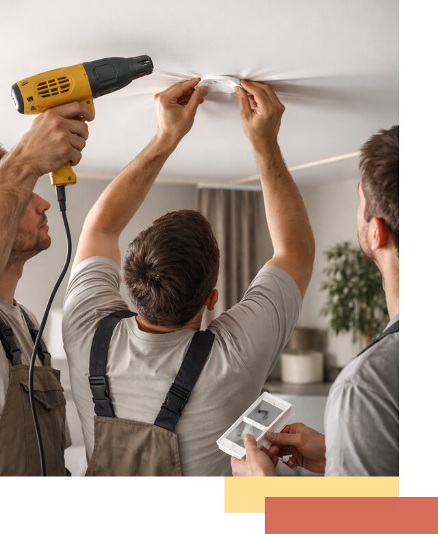 Ремонт прокола полотна натяжного потолка в Саратове