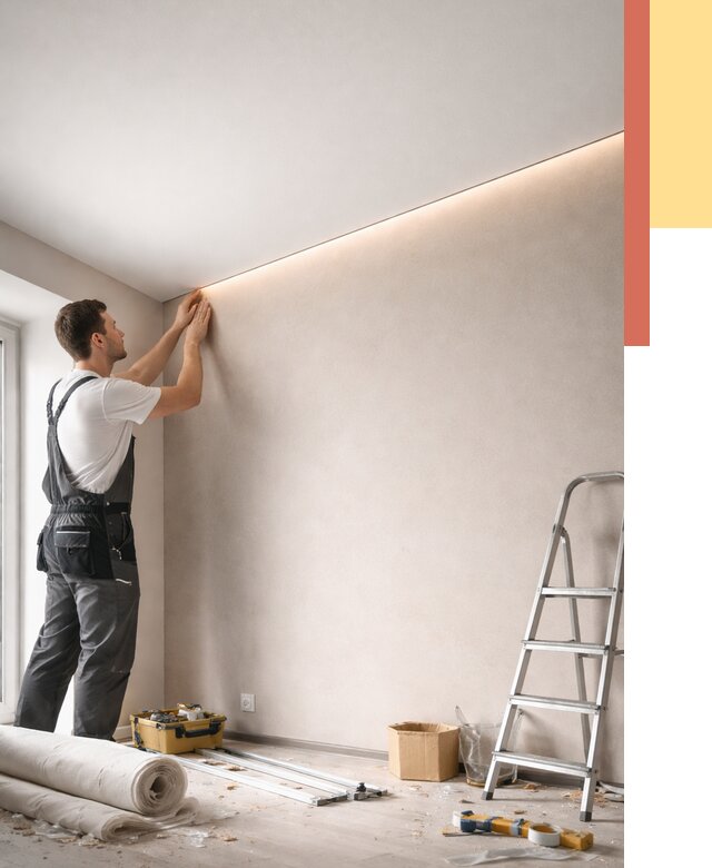 Теневые натяжные потолки в Саратове от 8391 руб. под ключ | ОТДЕЛОЧНИК-Срт