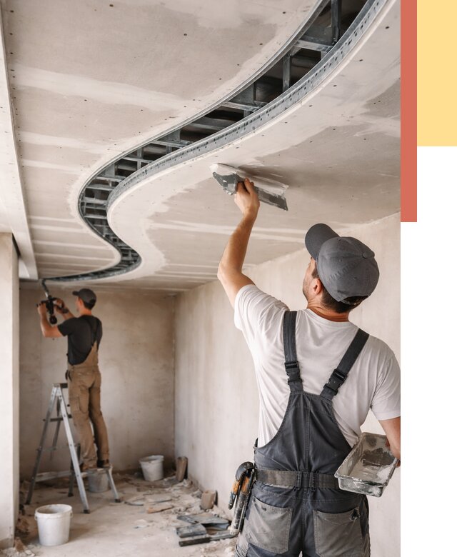 Криволинейный потолок из гипсокартона в Саратове от 2149 руб./м2 | ОТДЕЛОЧНИК-Срт