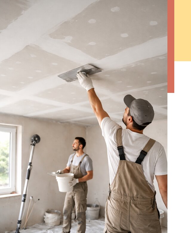 Шпаклевка потолка из гипсокартона в Саратове от 3275 руб./м2 — услуги под ключ | ОТДЕЛОЧНИК-Срт