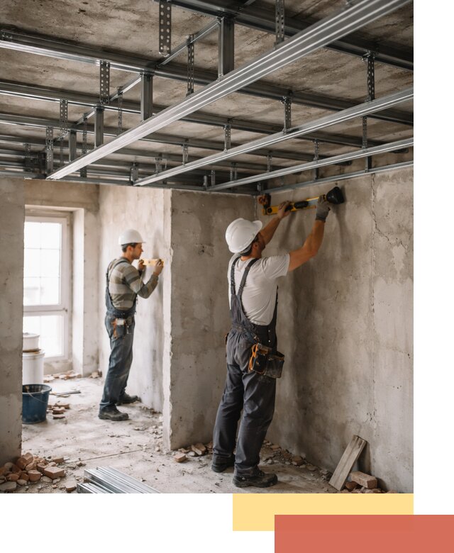 Монтаж каркаса потолка из профильного профиля в Саратове