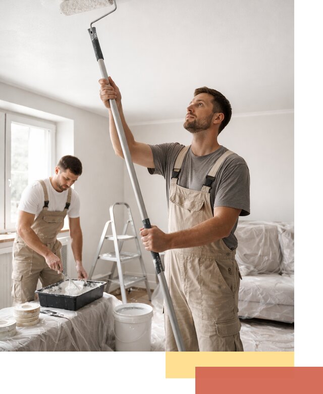 Покраска потолка водоэмульсионной краской в Саратове