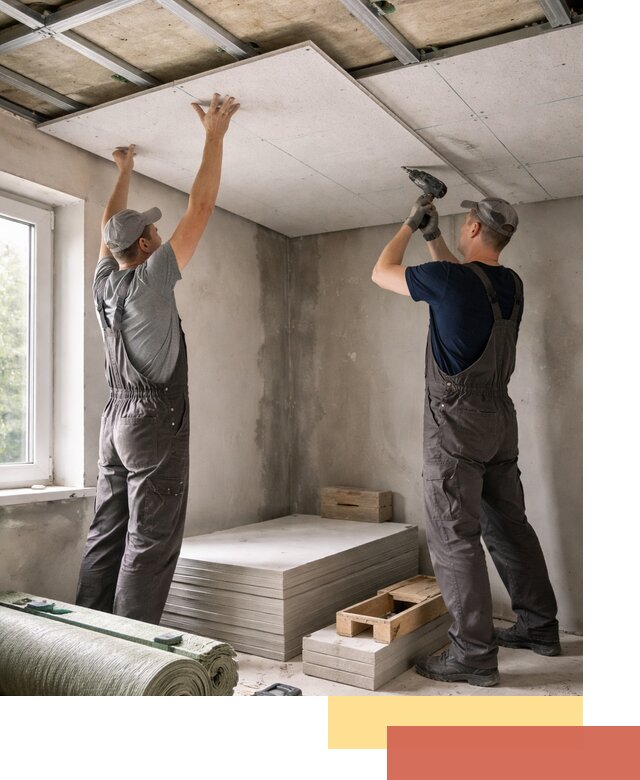 Шумоизоляция потолка панелями ЗИПС в Саратове